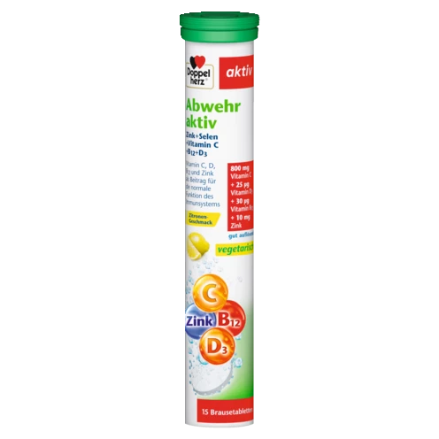Abbildung der Produktverpackung Doppelherz aktiv Abwehr aktiv Brausetabletten Frontansicht